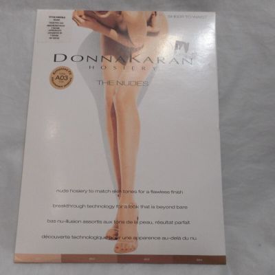 Donna Karan The Nudes Hosiery Pantyhose Sheer To Waist KA2A,AO3 MEDIUM